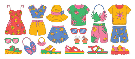 Summer Fashion Outfit Collage with Floral Prints and Accessories