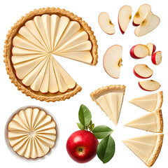 Apple Tart Composition Isolated Background Illustration