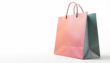 Full paper shopping bag, isolated on pure white background, eco bag, white background, shopping bag mockup