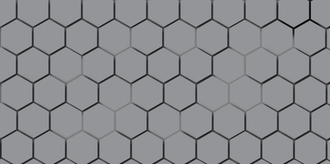 Seamless hexagonal metal grid pattern with geometric design and textured honeycomb structure