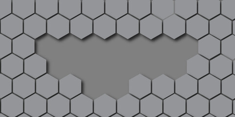 Abstract metallic grid background with hexagonal pattern texture design