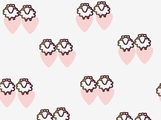 Sheep icon Pattern Illustration With pink Geometric Shape Design