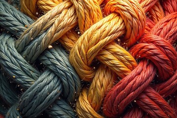 Interwoven natural fibers creating a textured pattern, pattern, rustic, cotton