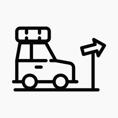 Design Illustration graphic of driving and directions icon with line style. Suitable for UI, mobile design, web design, etc.