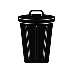 A garbage bin silhouette vector art illustration