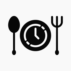 Design Illustration graphic of breaking fast time icon with glyph style. Suitable for UI, mobile design, web design, etc.