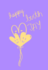 Birthday invitation card with heart