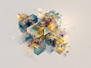 complex mathematical fractals, geometric shapes, colorful, high detail, clean background, elegant abstract art