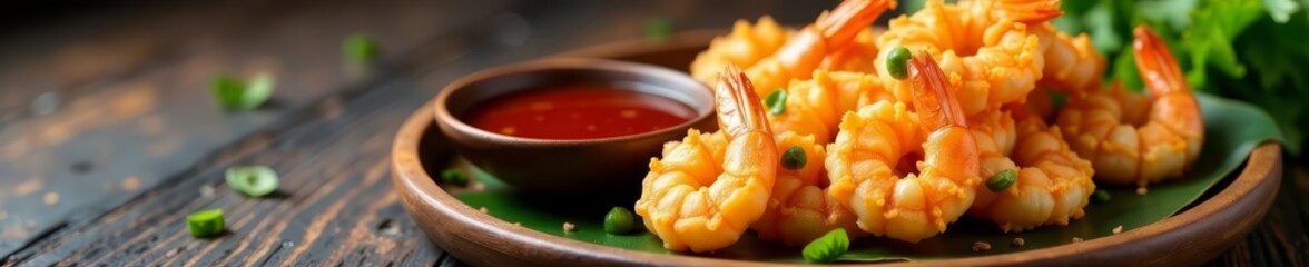 Assortment of shrimp chips on a bamboo tray with soy sauce dipping bowl, Crispy, Bamboo, Food