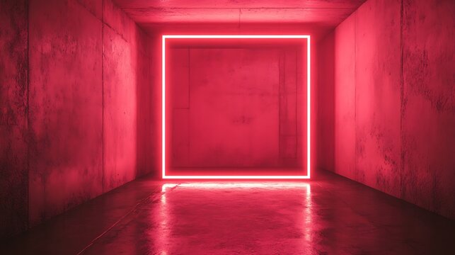 Neon Pink Square Room Interior