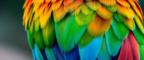 Obraz premium close up of a colorful bird's feathers