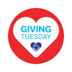 Giving Tuesday Heart Logo VectorlGiving Tuesday Charity Badge DesignllGiving Tuesday Donation Campaign GraphicGiving Tuesday Symbol with Heart and HandslGiving Tuesday Awareness Icon Design