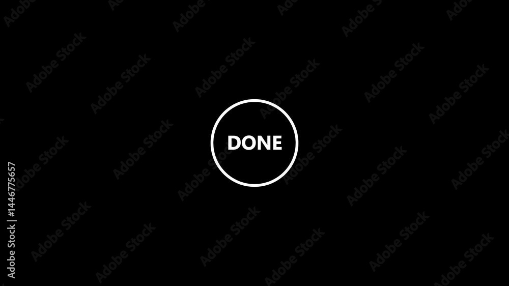 Poster completion arrives as the loading circle locks into place. loading circle fades out with a calm done