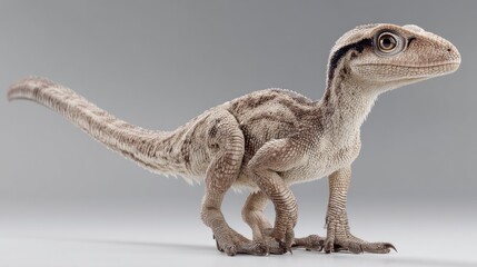 Obraz premium Eoraptor standing still, white glow background