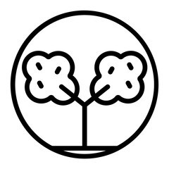 Almond Tree Farm Vector Line Icon Design