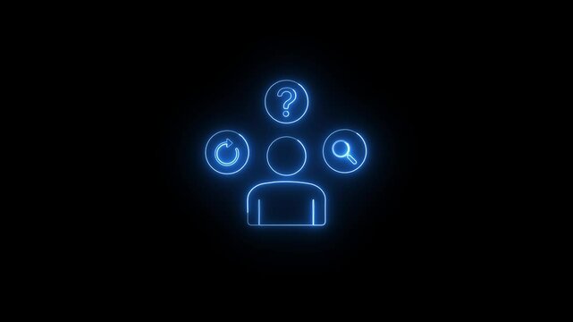 Neon Customer Journey On Black Background. The neon customer journey lights up each step. Glowing pathways guide users through their experience.