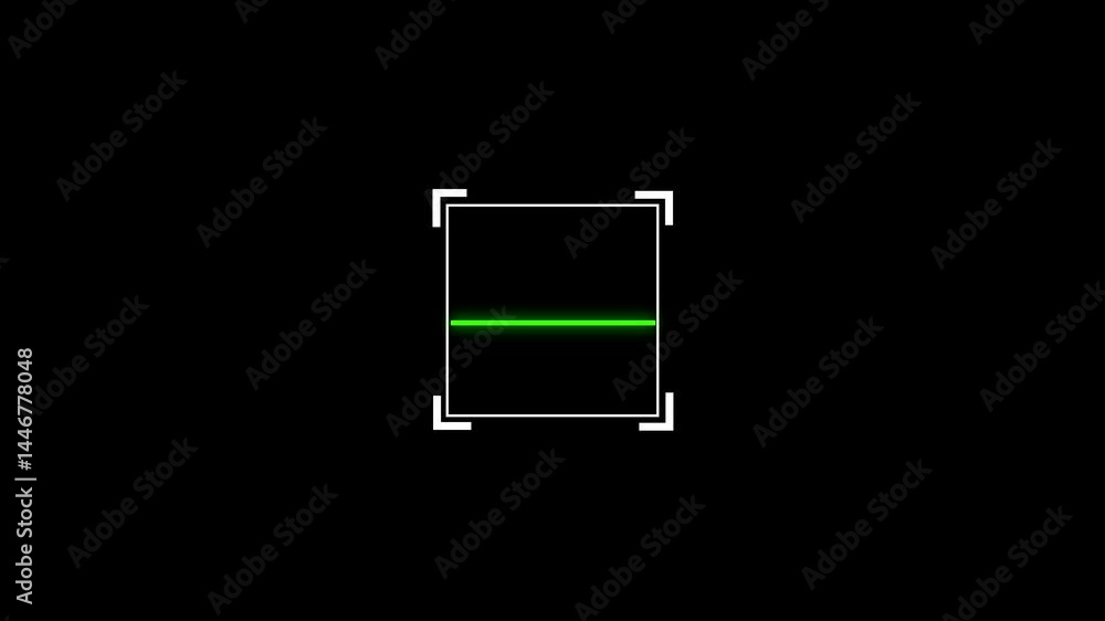 Poster barcode scan animation on black background
