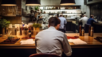 Chef Working in a Restaurant Kitchen