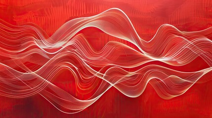 Lignes lÃ©gÃ¨res abstraites sur un fond rouge