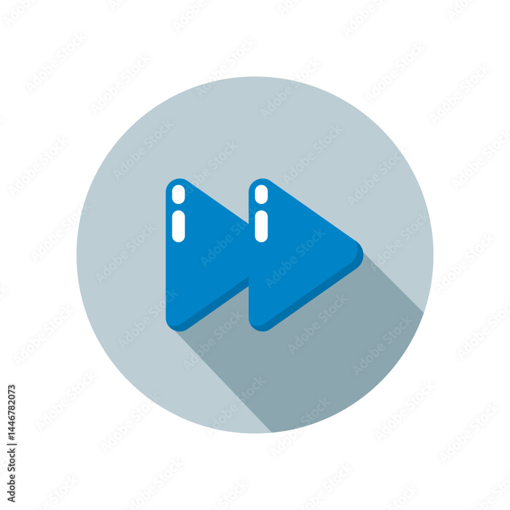 Aufkleber design illustration graphic of forward button icon with flat style. suitable for ui, mobile design, 