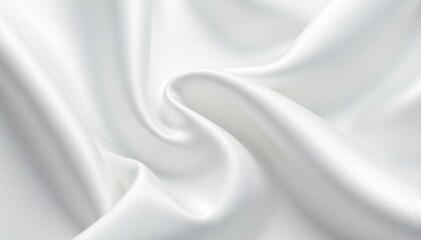 Obraz premium Glistening white silk fabric, smooth and unblemished, on white background, bright, fabric