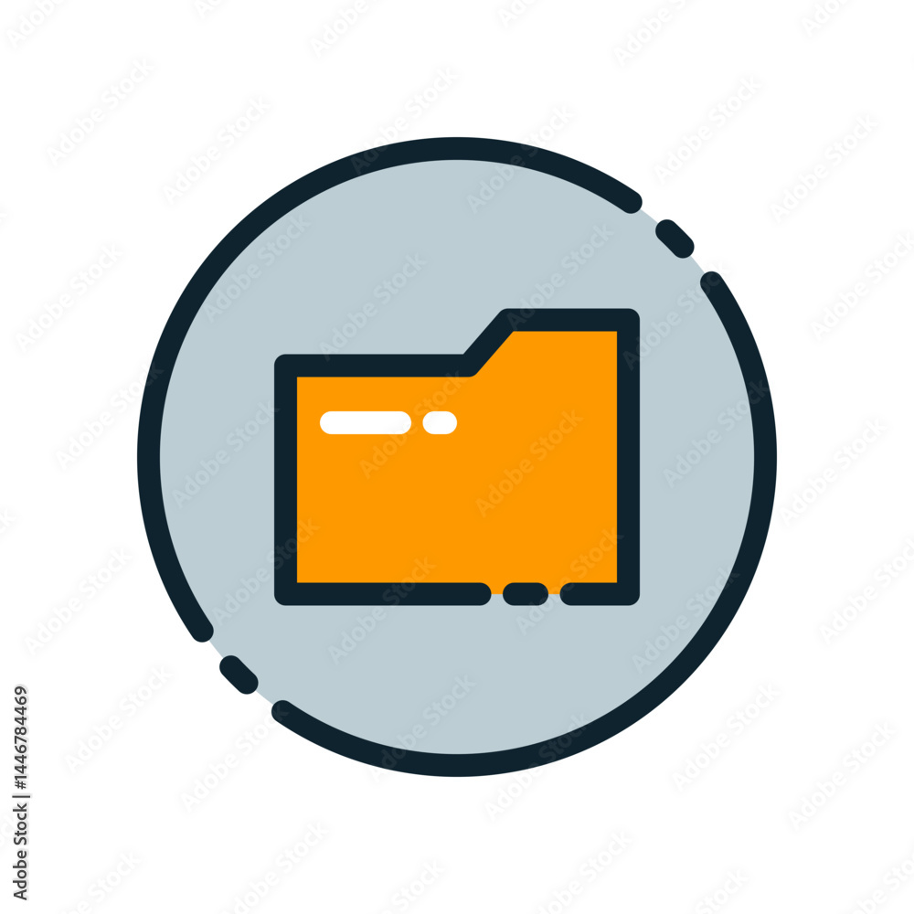 Poster design illustration graphic of document folder icon with colored outline style. suitable for ui, mob