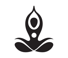Abstract Yoga Pose Silhouette Design. yoga logo. wellness logo. yoga icon. 