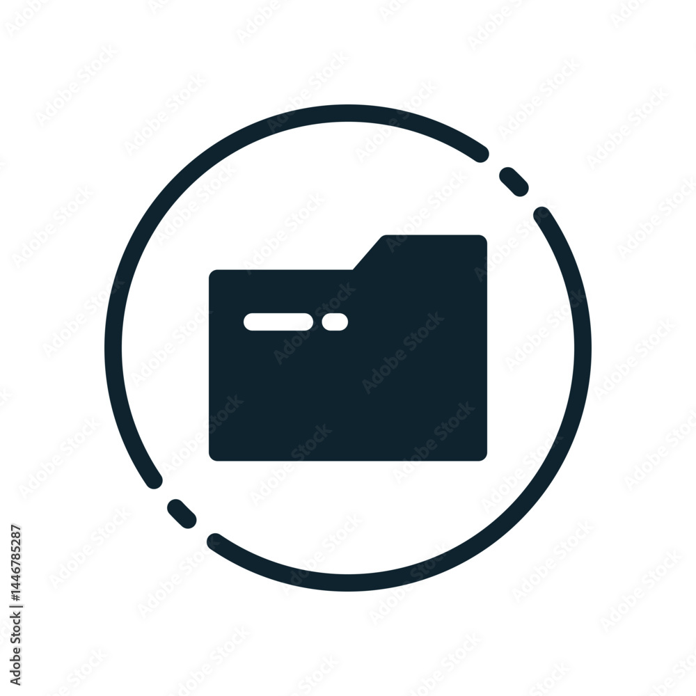 Poster design illustration graphic of document folder icon with glyph style. suitable for ui, mobile design