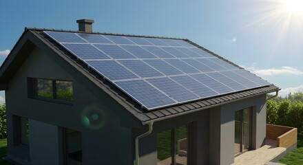 Fototapeta premium solar panels on roof