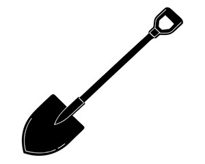 Shovel icon silhouette vector illustration