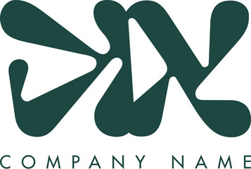 Creative Abstract Initial Letter KX Logo Design