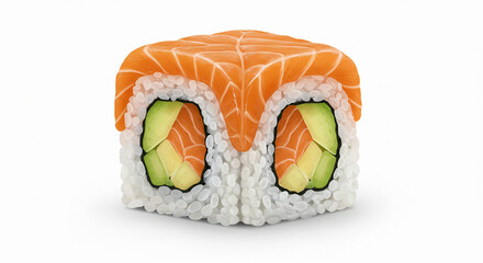 sushi on a white background