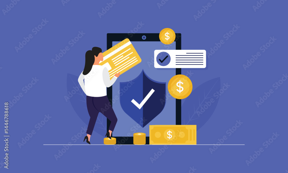 Poster secure payment, secure personal data concept