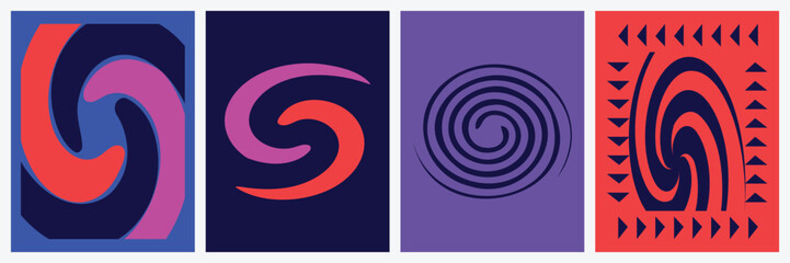 Abstract Swirl icons logo template design
