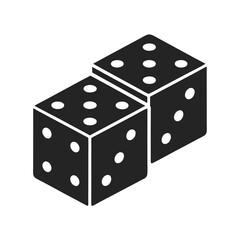 Dice icon silhouette vector illustration