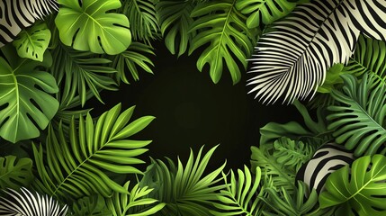 Lush Tropical Leaves Creating a Vibrant Natural Background Evoking a Sense of Calm and Serenity