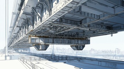 Underneath the City's Arteries: A Modern Bridge's Intricate Design