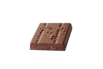 Chocolate bar with chocolate swirls on top, isolated on transparent background.