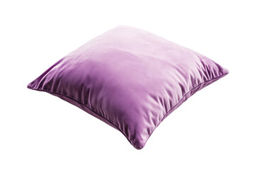 Vibrant mauve velvet pillow, angled, set against a light pink platform.  A smooth, square design for home decor.