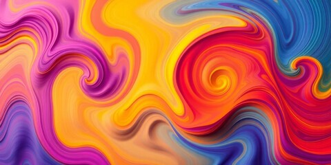 Obraz premium Swirling, biomorphic shapes in vibrant hues layered with subtle, textured stripes, seamless, backdrop