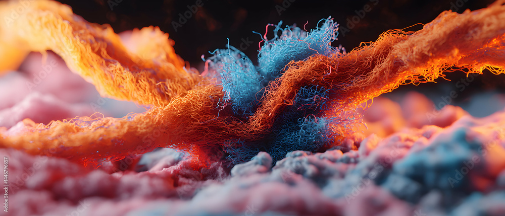 Aufkleber abstract microscopic view of intricate biological structures like cells or tissues. ideal for educat