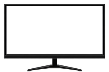 Black Computer Monitor Illustration Isolated Background