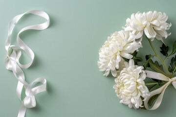 Close-Up of Delicate White Yarrow Flowers (Achillea Millefolium) Against a Solid Teal Background. Perfect for Botanical Studies, Herbal Medicine, and Minimalist Floral Design Concepts