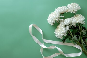 Close-Up of Delicate White Yarrow Flowers (Achillea Millefolium) Against a Solid Teal Background. Perfect for Botanical Studies, Herbal Medicine, and Minimalist Floral Design Concepts