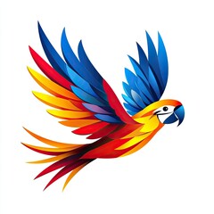 Obraz premium Vibrant Colorful Parrot in Flight, Abstract Bird Illustration