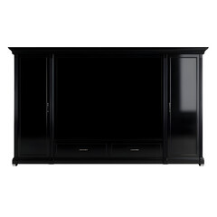 Obraz premium Black Modern Tv Stand Illustration - Transparent Background