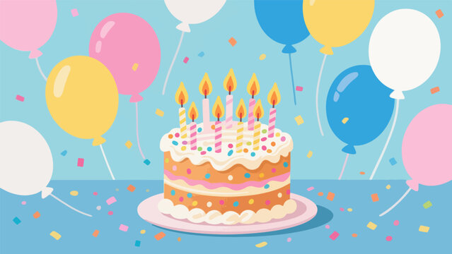 Birthday cake vector pattern