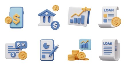 Finance icon collection illustration