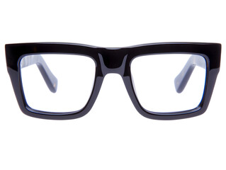 Fototapeta premium Black Rectangular Eyeglasses Isolated Transparent Background