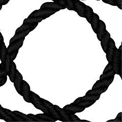 Black Rope Circle Pattern Illustration Isolated Background